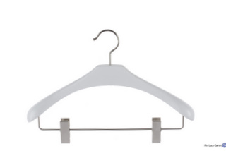 WHITE WOODEN HANGERS for Man, Mod.60MBCW, Box 50 pieces